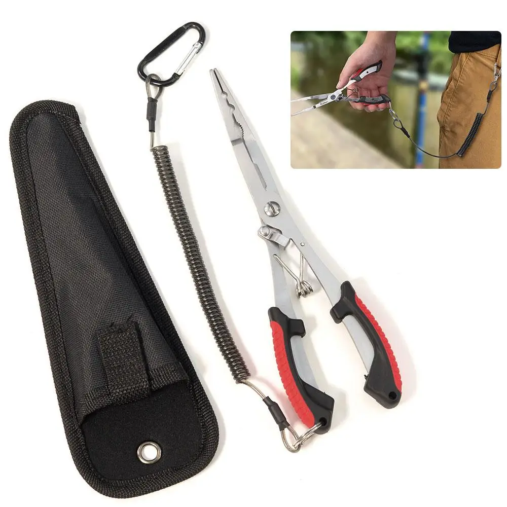 Saltwater Resistant Stainless Steel Fishing Pliers Needle Nose Rustproof Fishing Pliers Hook Remover Fishing Hook Pliers