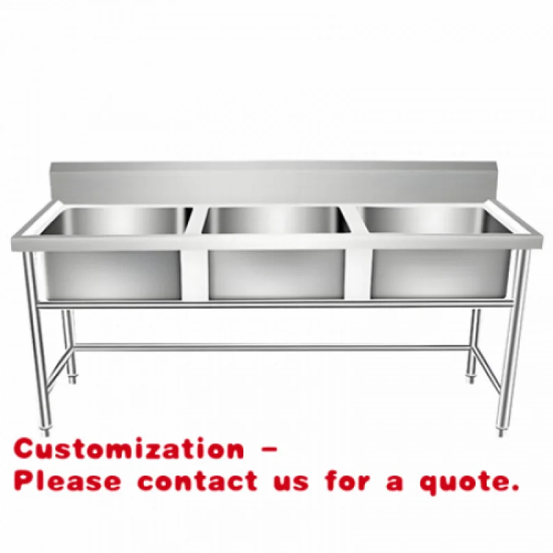 

Customize.High-quality Floor-standing Three-bowl Stainless Steel 304 Kitchen Sink Kitchen