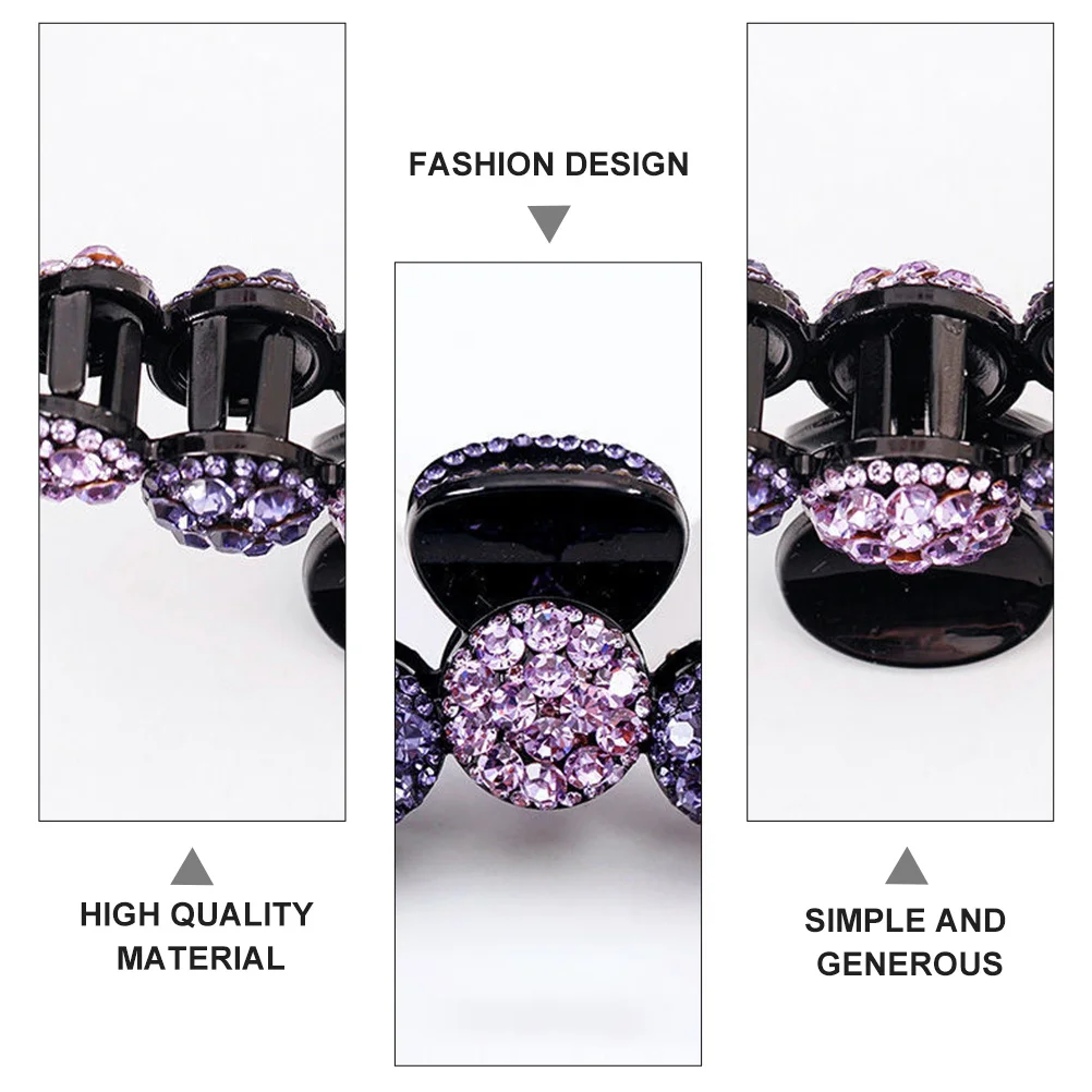 

Violet Claw Clip Rhinestone Decor Women Girls Headdress Lightweight Party Hair Accessory Hair Jaw Clip Barrette