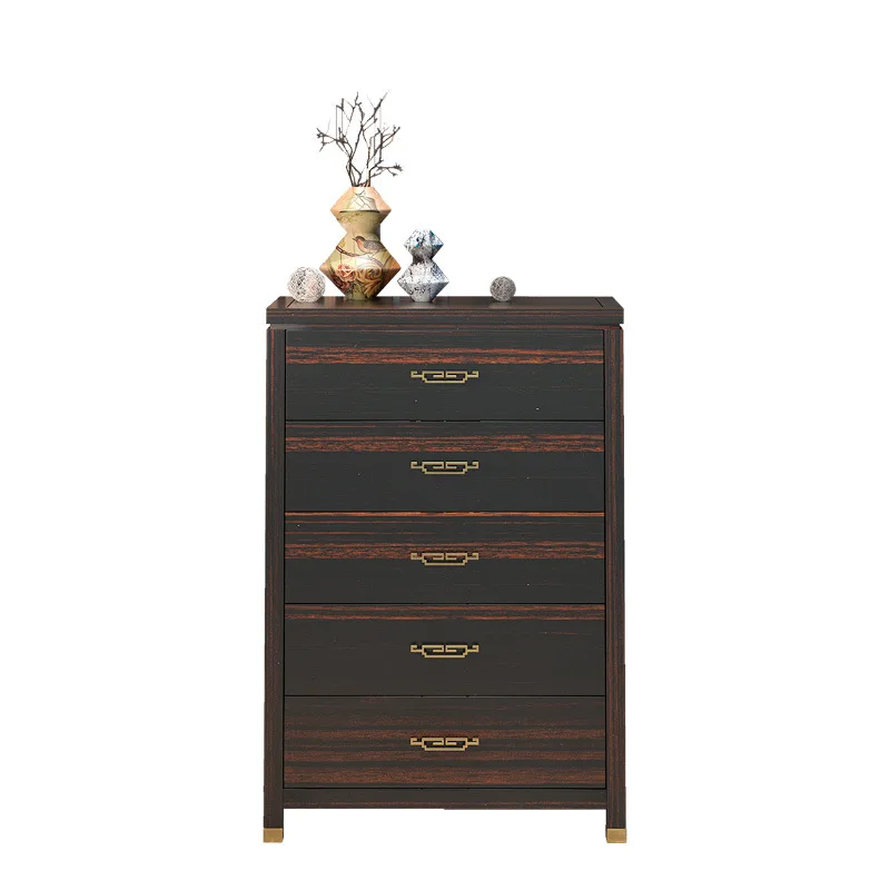 

Golden silk sandalwood new Chinese all-solid wood chest of drawers classical storage cabinet with drawers