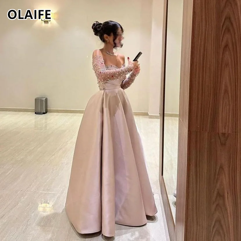 

Вечерние платья с длинными рукавами Sweethert, платья А-силуэта для выпускного вечера, элегантные роскошные вечерние платья для торжественных мероприятий