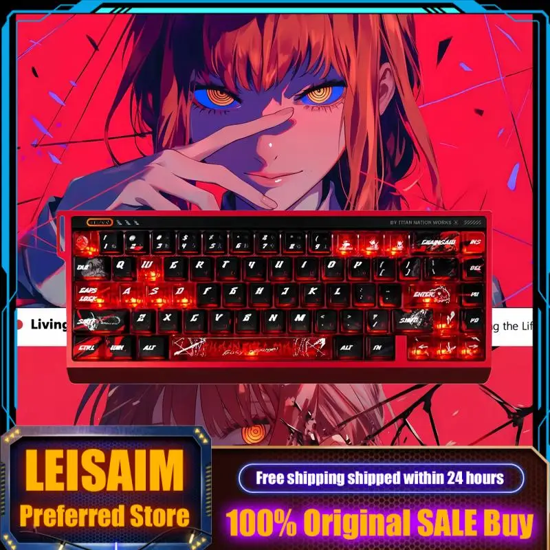

Anime Chainsaw Man Theme Keycaps Mechanical Keyboard Cherry Side Transparent Keycaps PBT+PC Custom Keycaps Gaming Keyboard Gift
