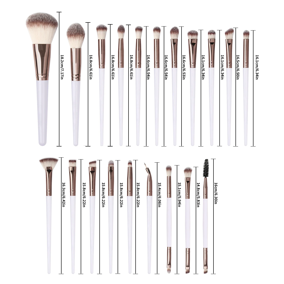 MAANGE 42点メイクアップツールキット、20本ブラシ、ウォッシュバッグ付き、マルチスタイルメイクアップパウダーパフ、お得なセット、初心者女性へのギフト