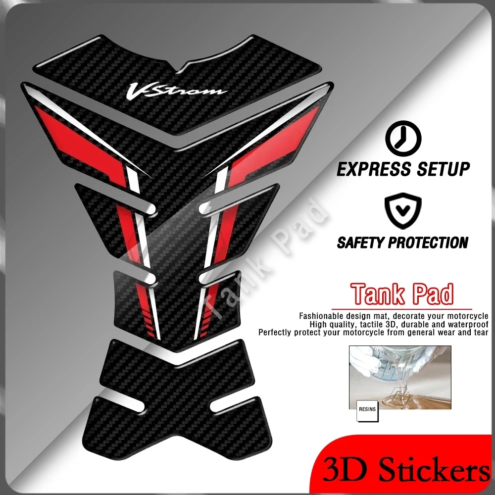 

Для Suzuki VStrom 250 650 1000 1000XT мотоцикла 3D смола углеродное волокно внешний вид устойчивая к царапинам накладка на топливный бак комплект наклеек