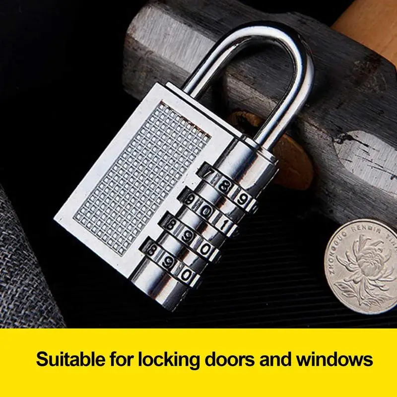 Combination Lock 4 Digit Password Combination Padlock Waterproof Pad Lock For Outdoor School Gym Sports Locker Fence Toolbox