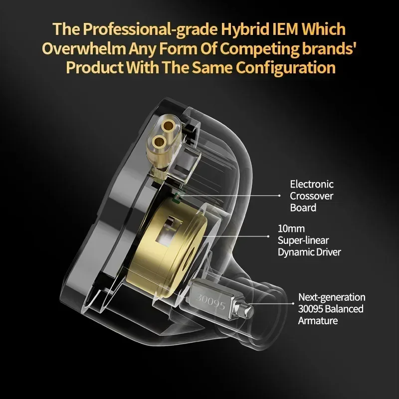 KZ ZSN Pro 2 Metalowe słuchawki Hybrydowy napęd 1BA+1DD Douszny zestaw słuchawkowy HIFI Bass Monitor Słuchawki douszne KZ ZS10 PRO Słuchawki z akcesoriami