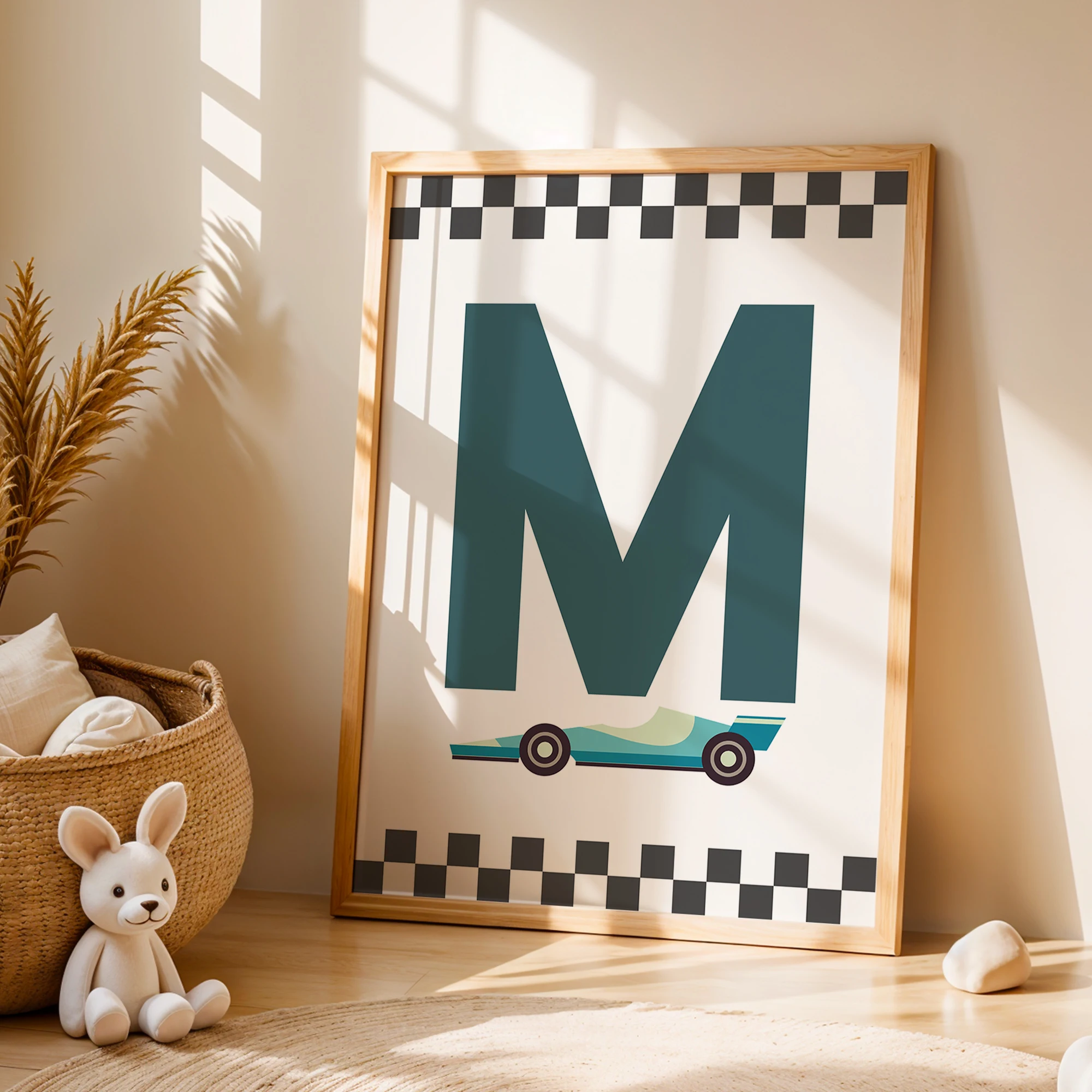 أنا مايك سباق السيارات 3 قطعة اسم شخصي مخصص جدار الفن يطبع قماش اللوحة المشارك صورة لغرفة المعيشة ديكور المنزل #3