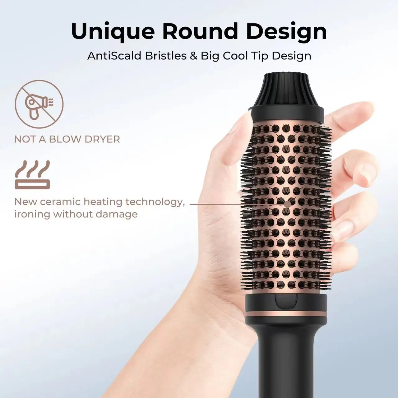 مزدوج PTC مموج الشعر التدفئة السريعة 38 مللي متر فرشاة حرارية السيراميك ساخنة الشعر الشباك مشط الأيونية فرشاة فرد الشعر للسفر