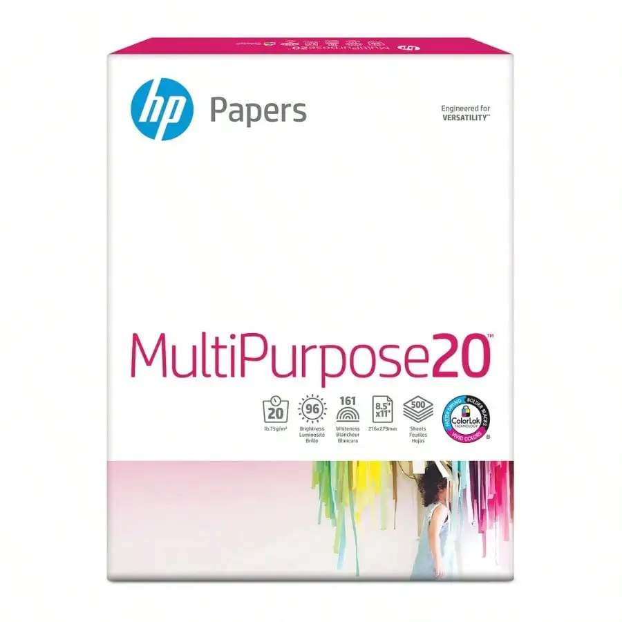 

5-Pack 8.5x11 Multipurpose Paper, 500 Sheets per Pack, All-Purpose Office Paper for Printing & Copying, Bulk Supply