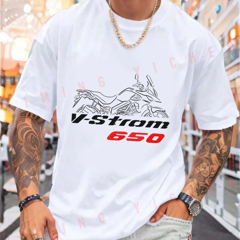 V-Strom 650 Motorcycle T-Shirt Moto Riders Summer Men's Fashion Casual O-Neck Tops Tee 2026