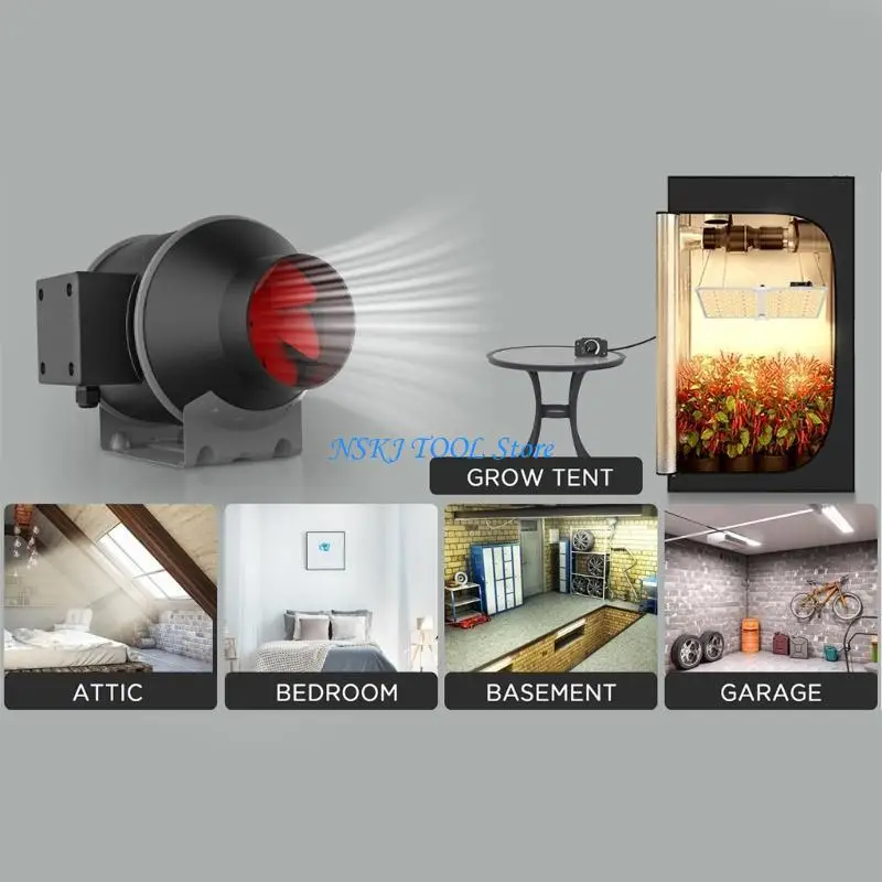 L8RC 4/6 بوصة AC100-240V تدفق التهوية مروحة العادم مراوح المنزل مضمنة الأنابيب النازع التهوية للاحتباس الحراري #1