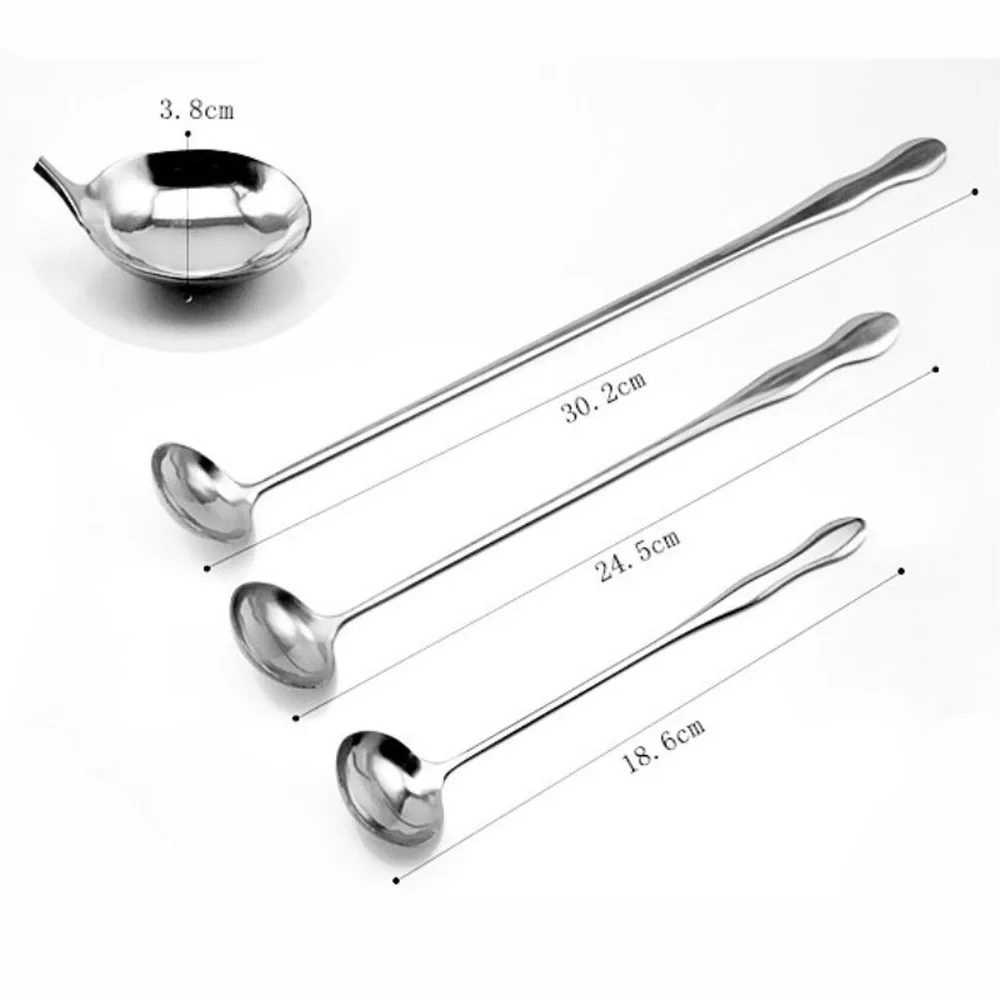 Long Handle Spoon Coffee Stirrers Ice Tea Spoon Stainless Steel Iced Teaspoon for Milks Tea Mixing Stirring Coffee Milk