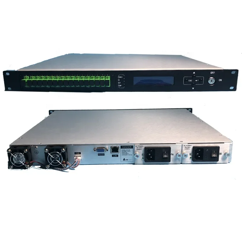 

1550nm Optical Amplifier 8 Ports 22dbm FTTH 1U 8*22dbm 3 Years 220V Dual or 48V SMPS Backup JDSU Bookham Fitel Laser -3~+10dbm