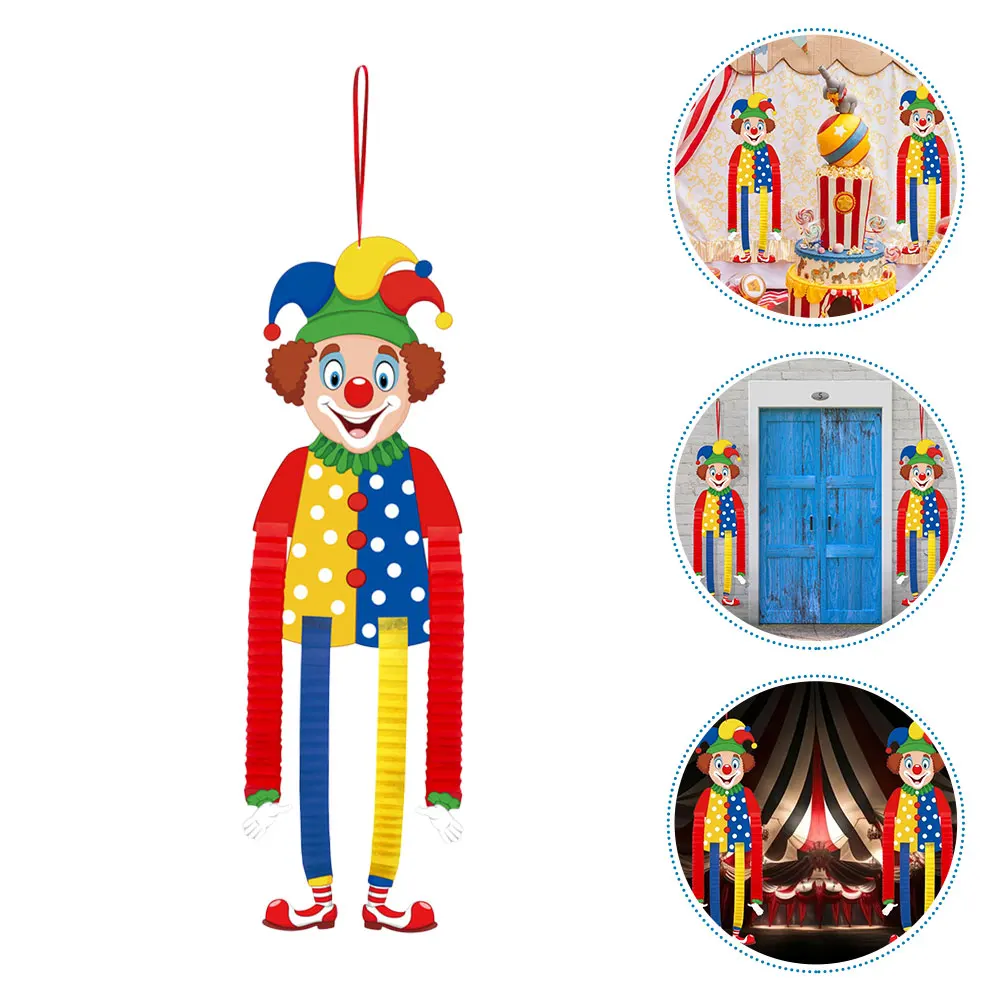 2 قطعة ورقة مهرج كرنفال زينة معلقة الملونة السيرك موضوع حفلة عيد ميلاد لوازم طويلة معلقة مضحك مهرج جدار ديكور #1