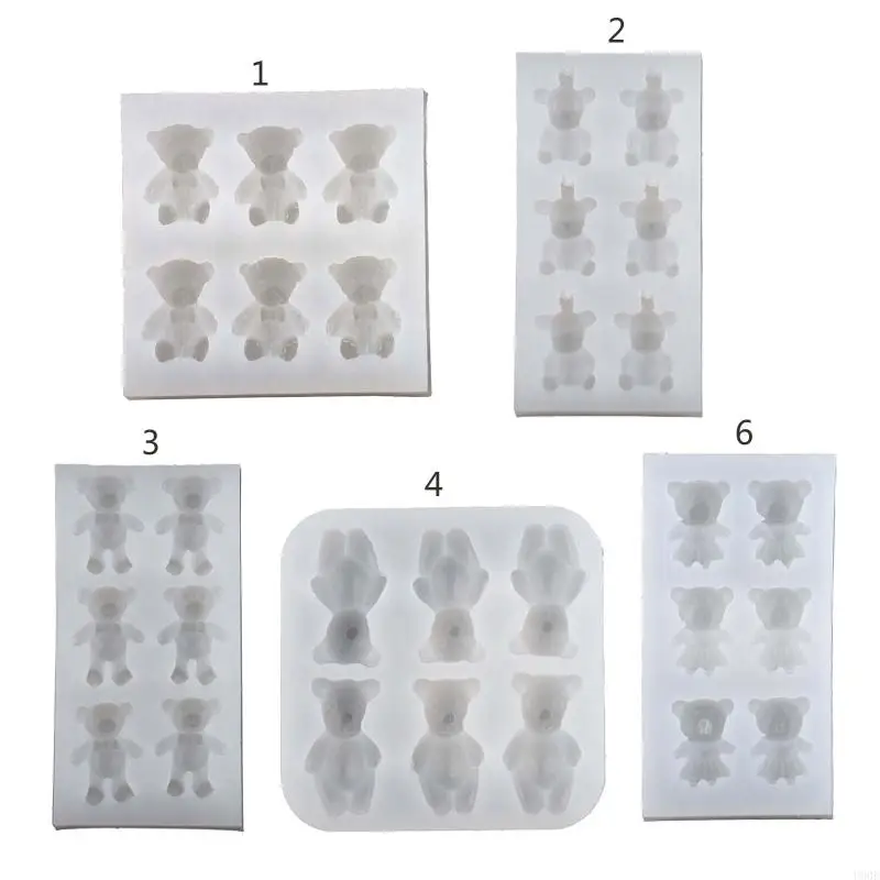 

U90E Bear Molds For Candle Making Bear Silicone Mold Fondant Molds For Cookie