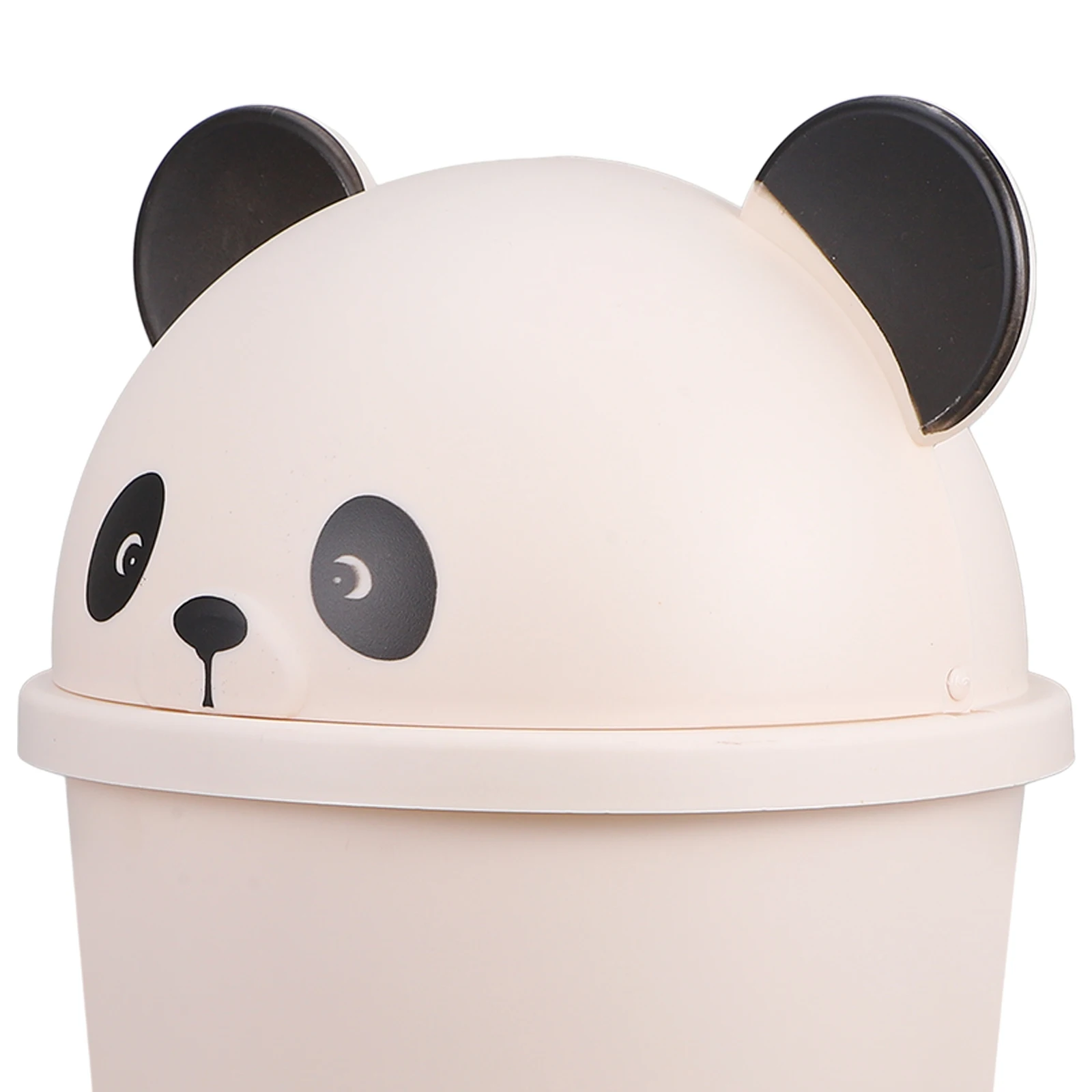 

1pc Panda Trash Can Large Capacity Plastic Garbage Bin Lid Home Kitchen Bathroom Outdoor Use Cartoon Waste Basket Reusable