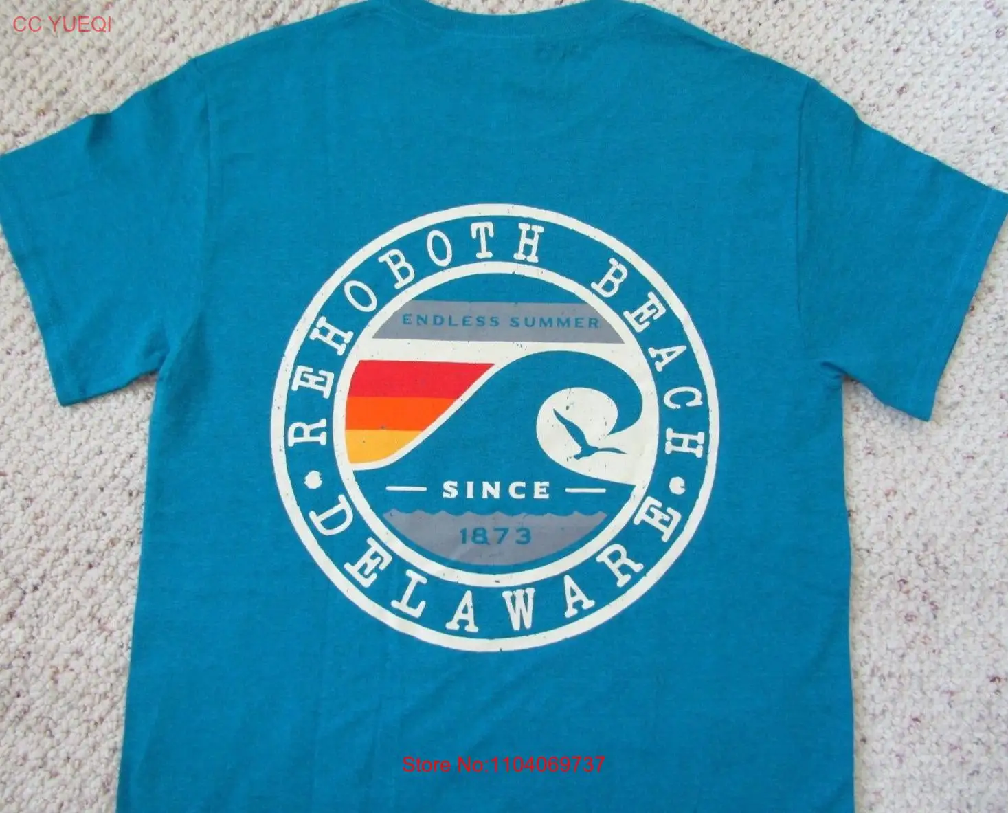 REHOBOTH BEACH DELAWARE Endless Summer blue short sleeve t-shirt men S NWOT