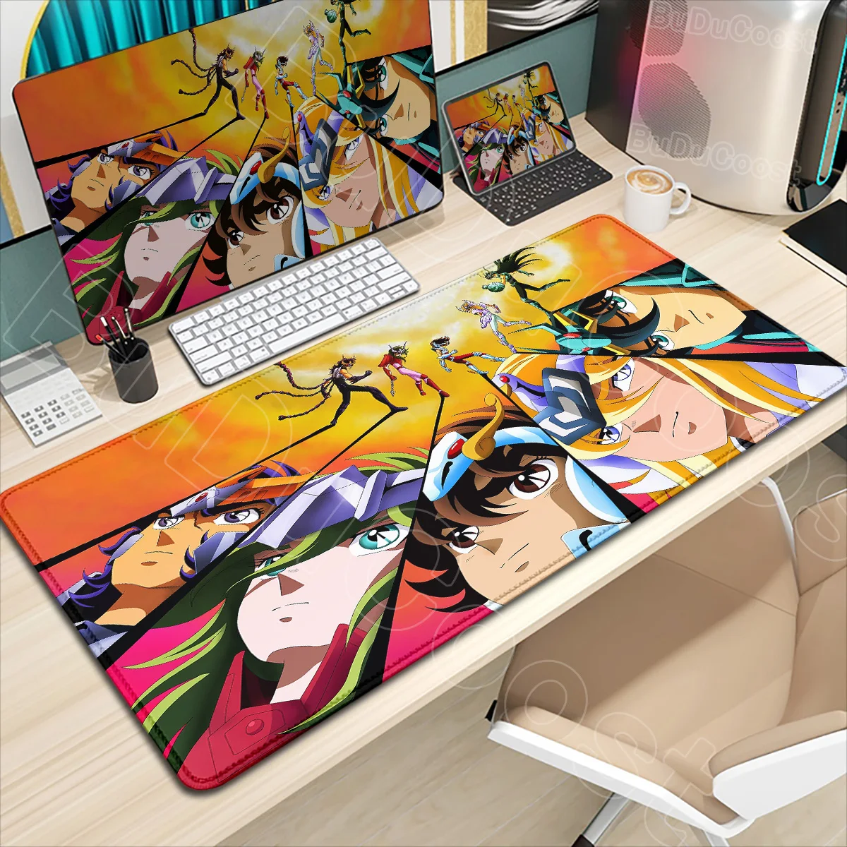 New WallpaperSaint Seiya Mouse Pad Gamer Desk Protector Gaming Mousepad Pc Accessories Anime Mouse Mats Keyboard Pads Carpet Xxl