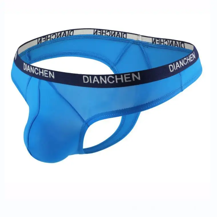 

Ice Silk T Back Thong for Men Sexy U Convex Pouch G-string Ultra-thin Elastic Quick Dry Cool Feel Gays Erotic Open Butt Knickers