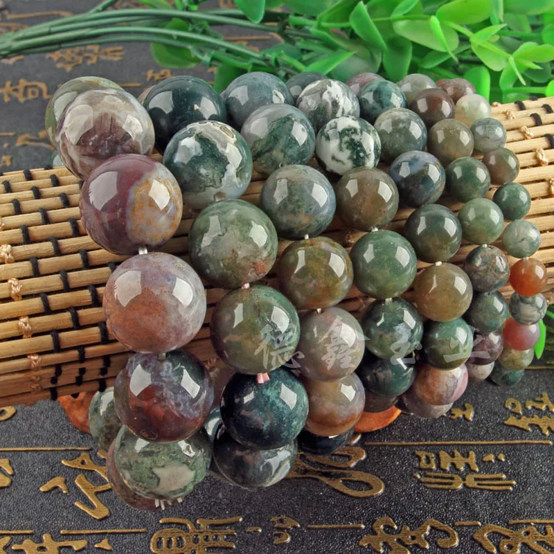 Aquatic bracelet, moss , Indian agate. Bulk stock available, some items have minor defects