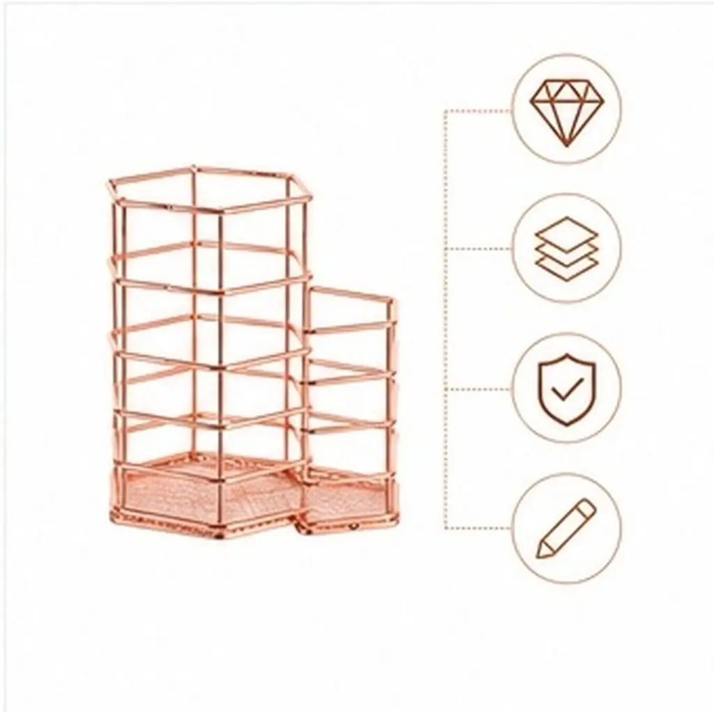 Heavy-Duty Iron Brush Storage Bucket for Brushes Eyeliner Pencils Makeup Tools Organizer Holder Display Rack Dresser