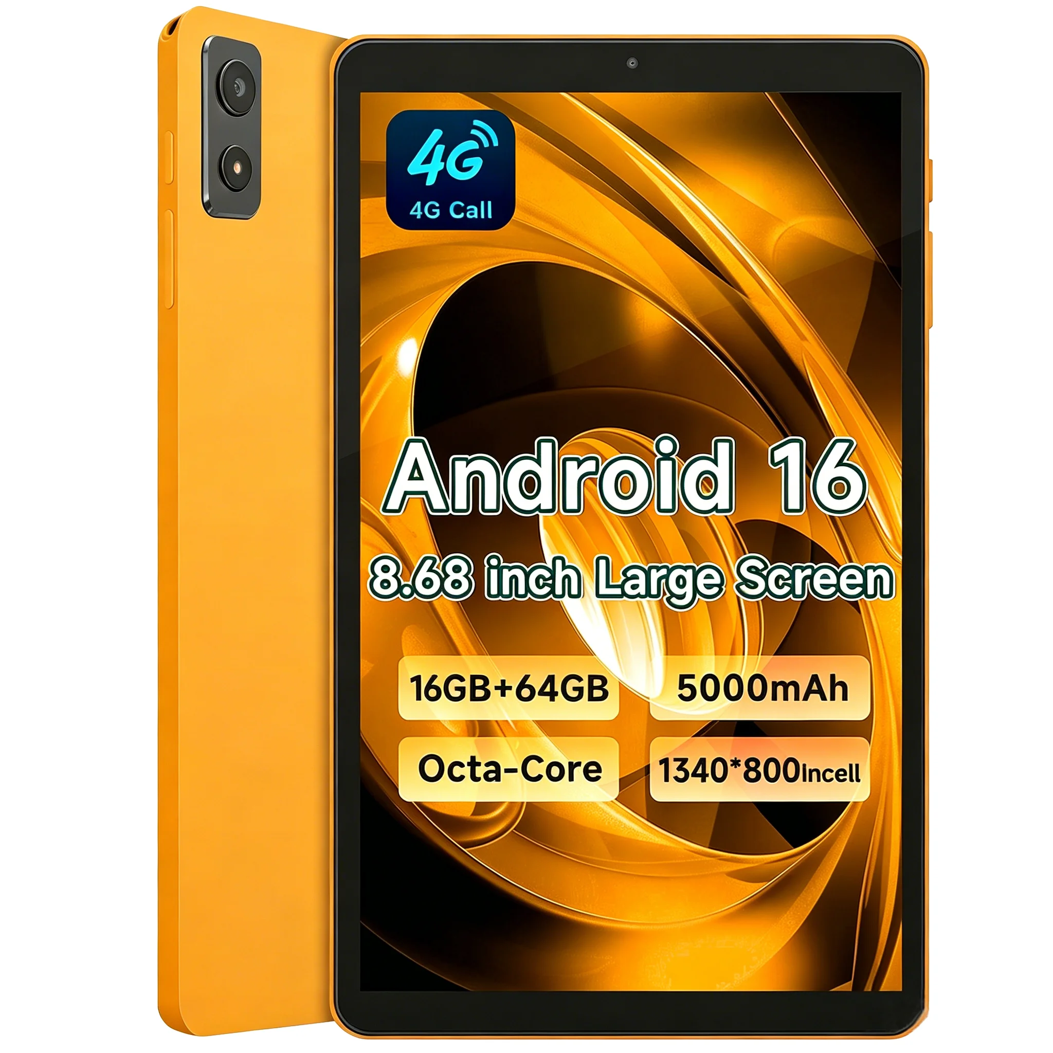 ANRY 8.68 Inch Android 16 Tablet 4G Phone Call T616 Octa Core 16GB RAM 64GB ROM 5000mAh WiFi GPS 2026 Tablet PC With SD SIM Slot