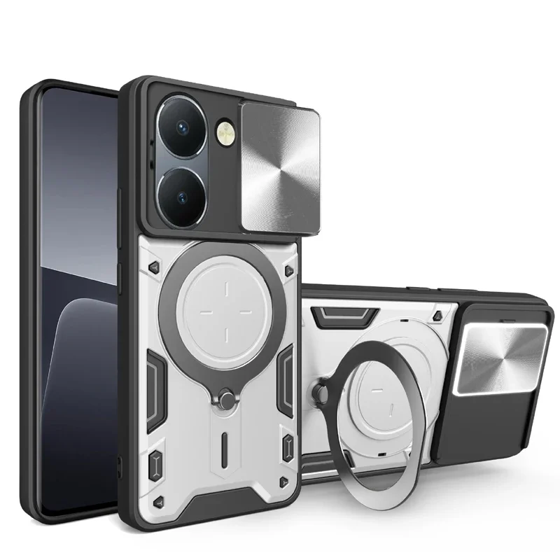 حافظة هاتف مغناطيسية مقاومة للصدمات لهاتف VIVO Y28 Y28S Y28E Y36 Y38 Y100 Y200 Y200E 5G 4G غطاء حماية لعدسة الكاميرا الشريحة