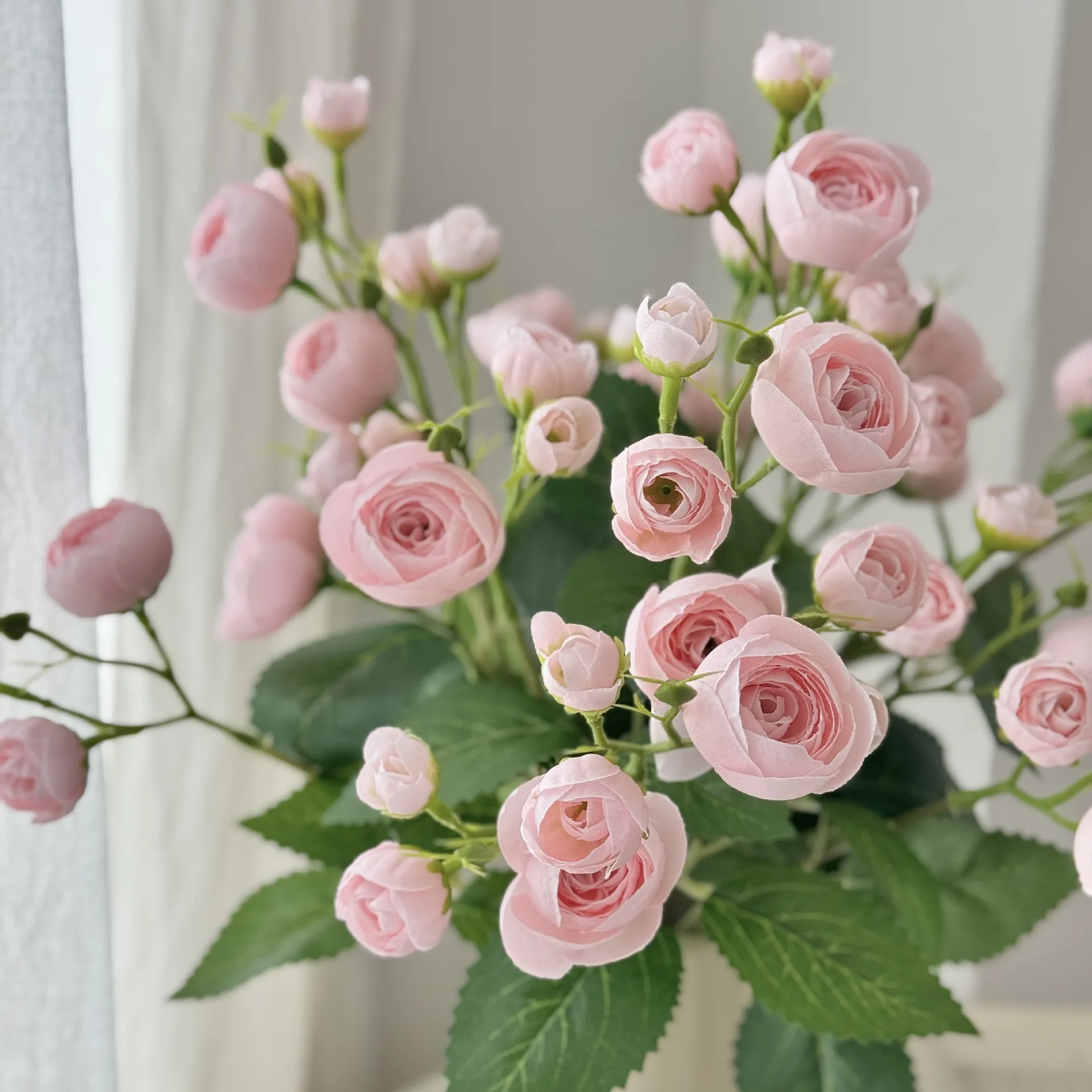 46cm 12 cabezas de flores artificiales con tallos ramo de rosas de seda centros de mesa de boda mesa de fiesta arreglos florales decoración del hogar