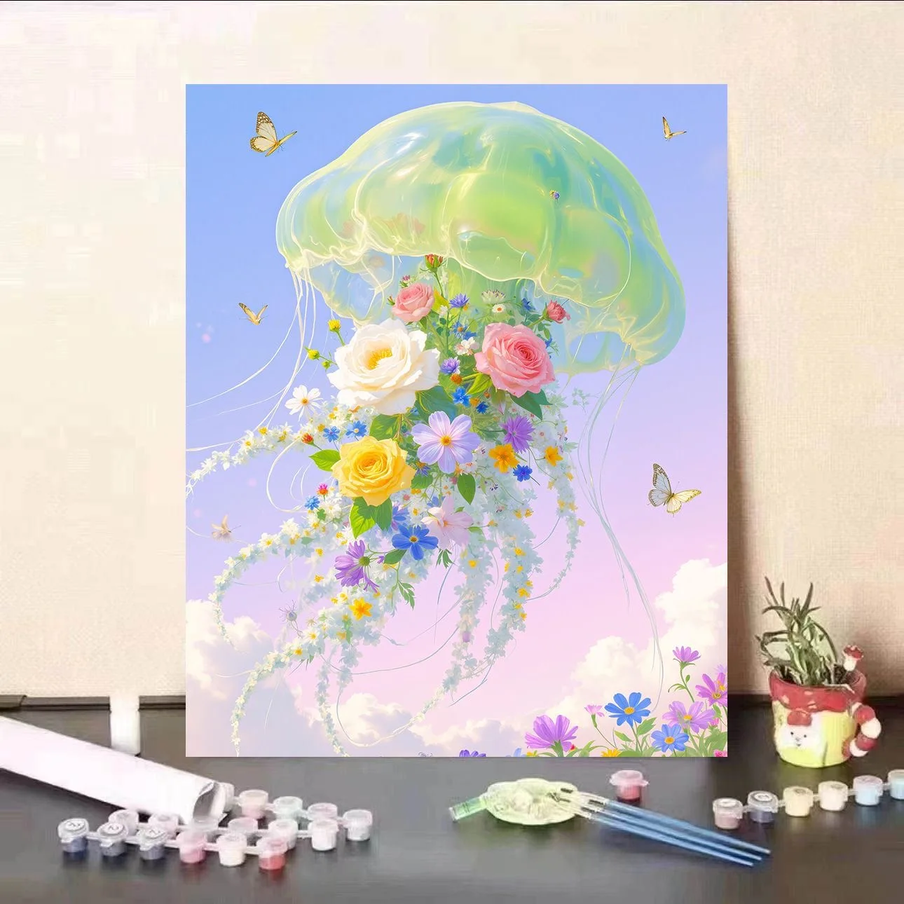 

A-0198 Spring Tulip Field Landscape Oil Painting, Floral Countryside Art, Canvas Wall Decor