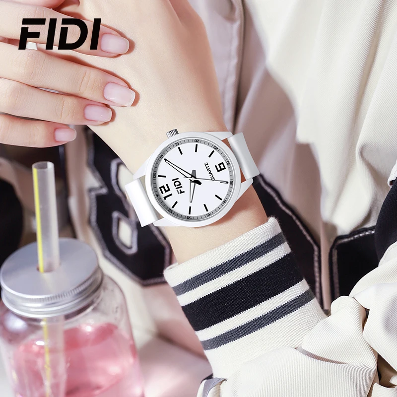 

FIDI Girls Quartz Watch Silicone Strap 3ATM Waterproof Luminous Hands Casual Sport Wrist Watch for Teenage Students