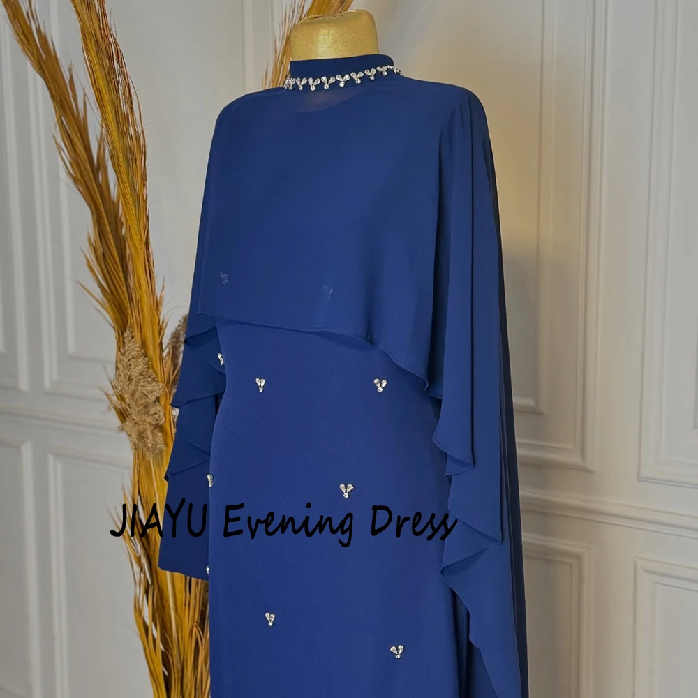 カスタマイズされたブラックハイネックストレートジャージイブニングドレスクリスタルイリュージョンシフォントレインパーティードレスフロアレングスウエディングドレス