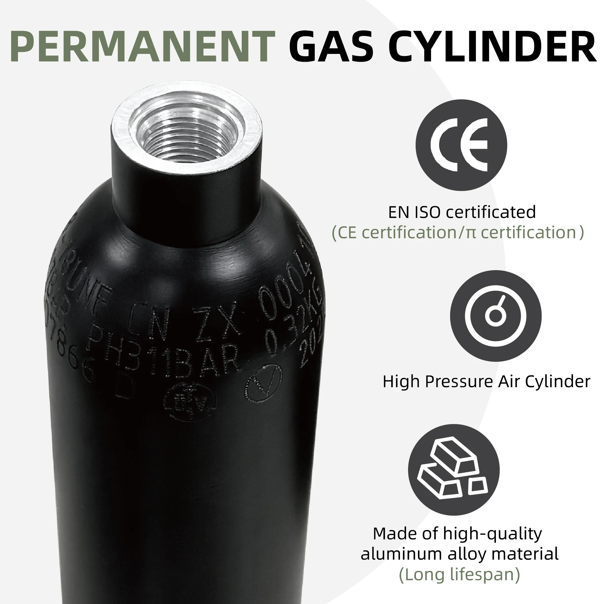 13ci/0.20L High Pressure hpa tank Soda Drink Gas Filling aluminum
