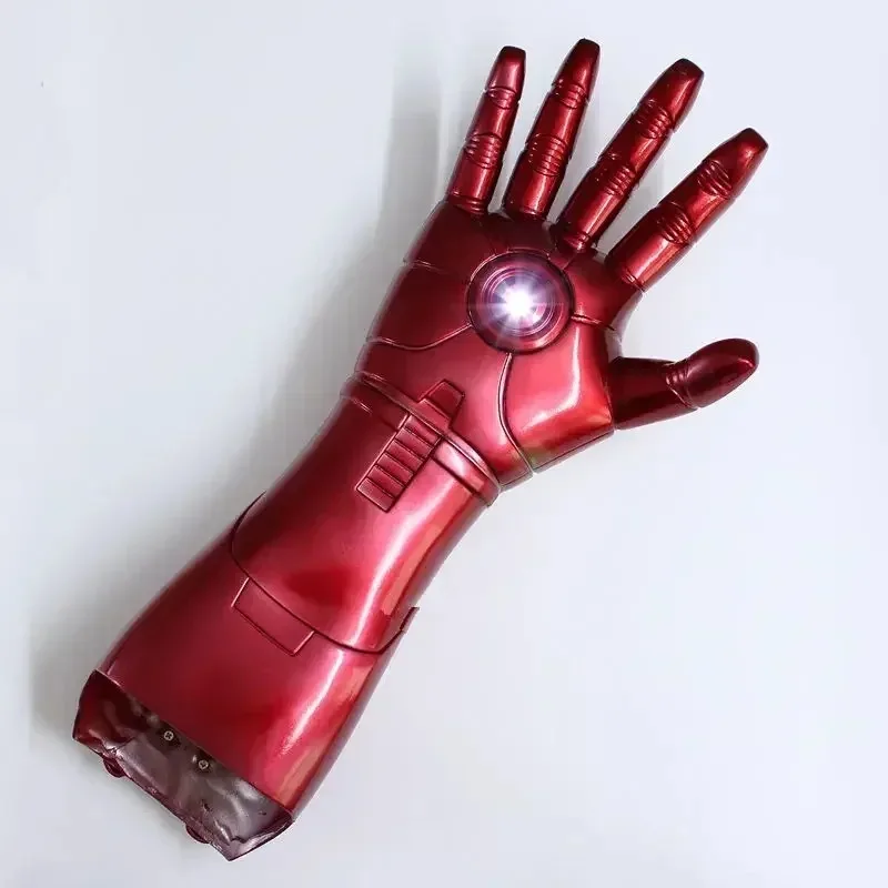Guantes con luz LED de Iron Man a escala 1/1, figura de brazo, guante de emisión infrarroja, disfraz de Cosplay, vestido elegante, accesorios para espectáculo en escenario de Anime
