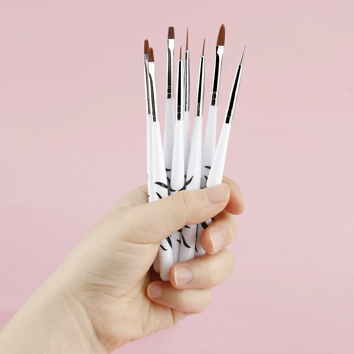Zebra Handle Nail Brush Set For Nail Art Design Manicure Acrylic Liquid Powder UV Gel Brushes Line Drawing Pen Painting Tools