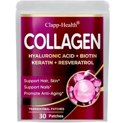 Marine Collagen Transdermal Patches with Biotin, Resveratrol Hair Skin, Skin Anti Ageing 30 Patches