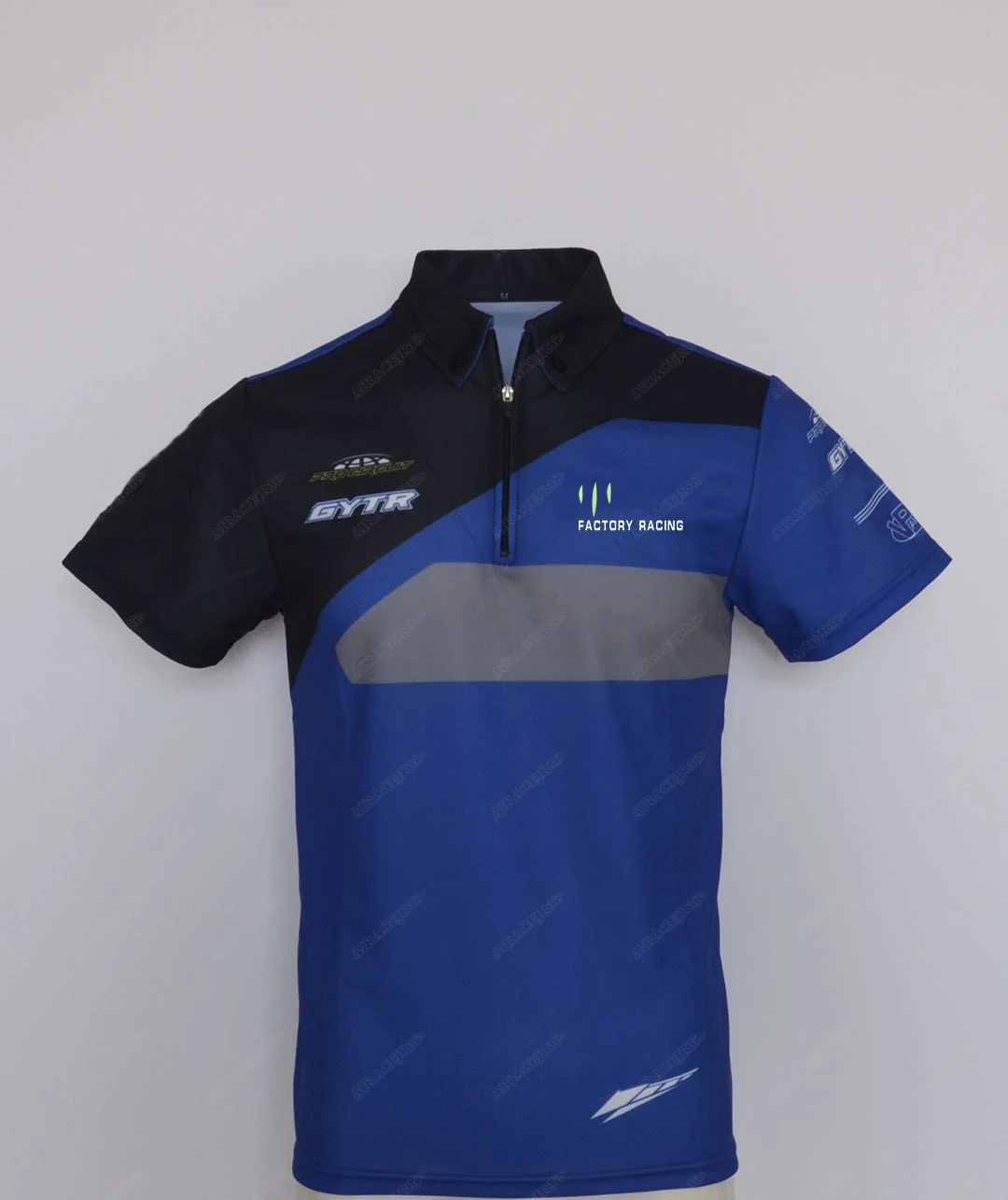 Camiseta Polo MX GP para Hombre, para Motociclismo de Superbike Yamaha Factory Racing GYTR M1, Verano, Azul Gris, Secado Rápido, con Cierre