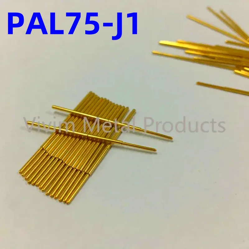 100PCS PAL75-J1 Spring Test Probe Test Pin Pogo Pin PL75-J1 PL75-J ICT FCT PCB Test Tool 0.74/1.02/33.35mm Gold Needle Round Tip