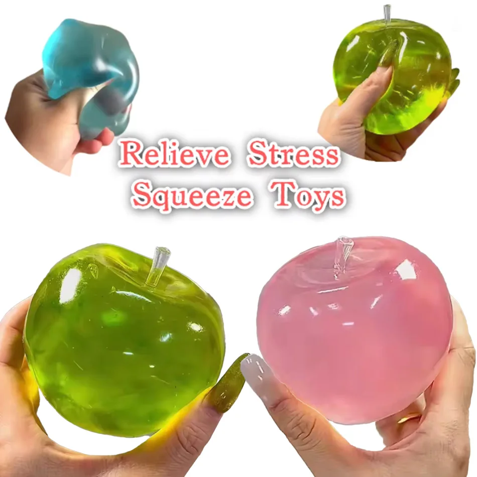 Balle anti-stress pomme verte souple, jouet sensoriel Fidget pour ASMR, autisme, jouet à presser à récupération lente pour adultes et enfants, cadeau de Noël