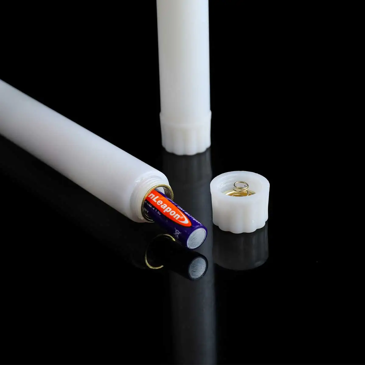 4 or 6 Pieces 11 Inch Black/White Flameless LED Taper Candles Remote,Yellow White Birthday Room Decorative Halloween Candles