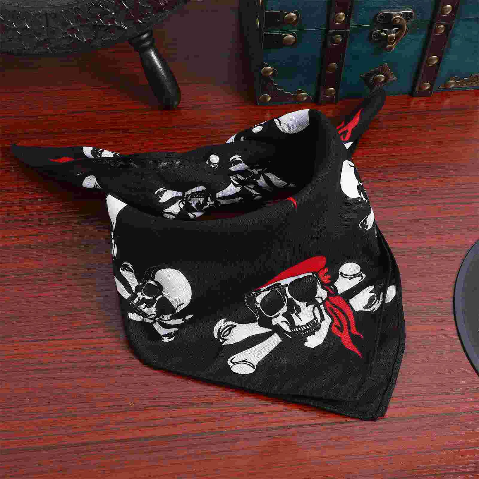 6 Pcs Hair Accessories Pirate Bandana Handkerchief Skull Hat Scarf Miss Headband