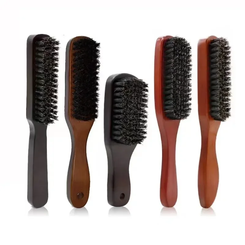 

Wood Handle Boar Bristle Beard Brush Shaving Tool Hair Brush Wooden Curved Men Beard Shaving Brush Hair Stylist Mustache Brushes