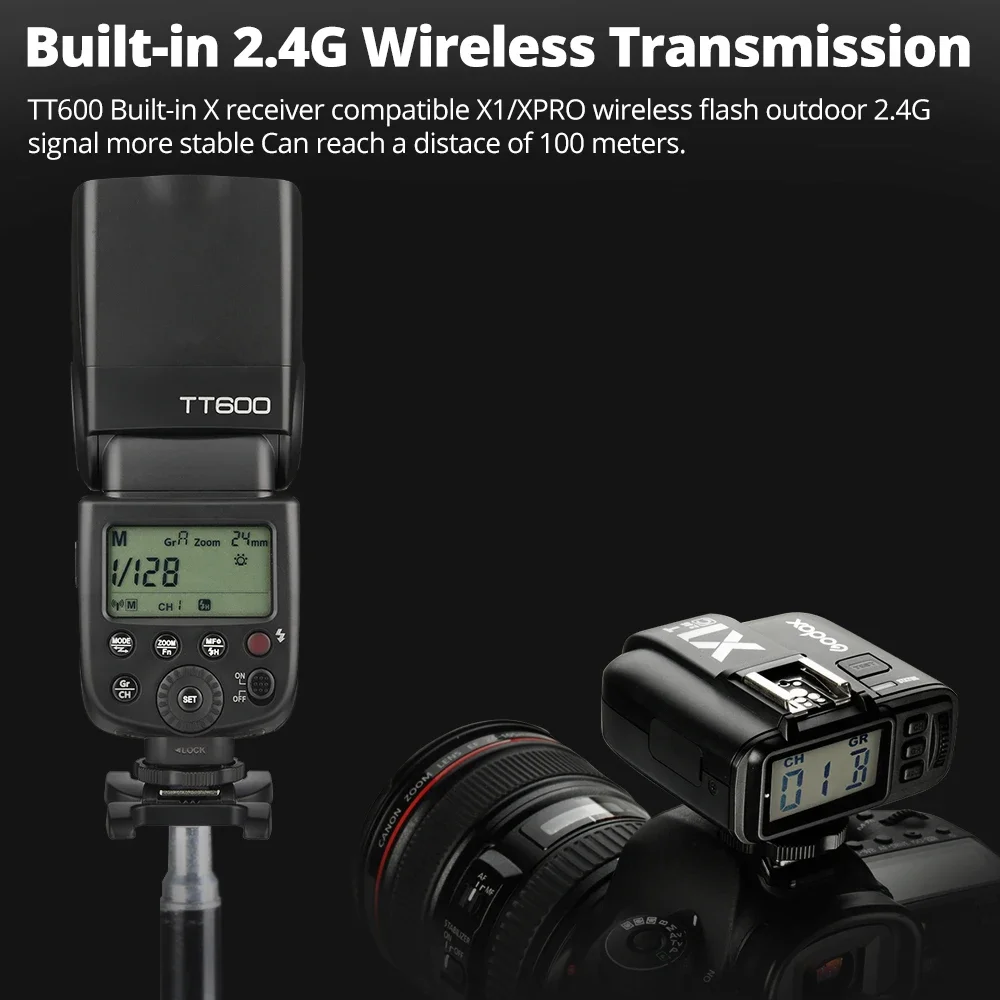 Hot Selling Go Dox TT600 2.4G Wireless TTL 1/8000s Universal Camera Hot Shoe Flash Speedlite for Photography