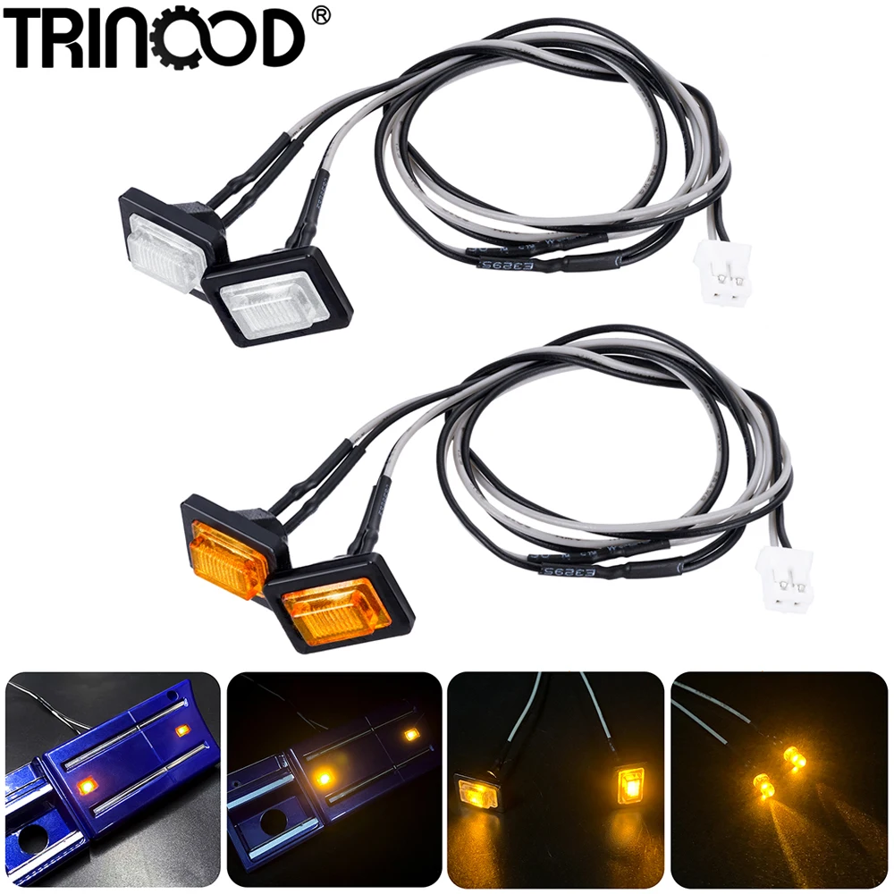 TRINOOD 2szt LED Światła boczne Lampa boczna Reflektor 3V do 1/14 Tamiya R620 R470 Scania Ciągnik siodłowy Wywrotka Części samochodowe