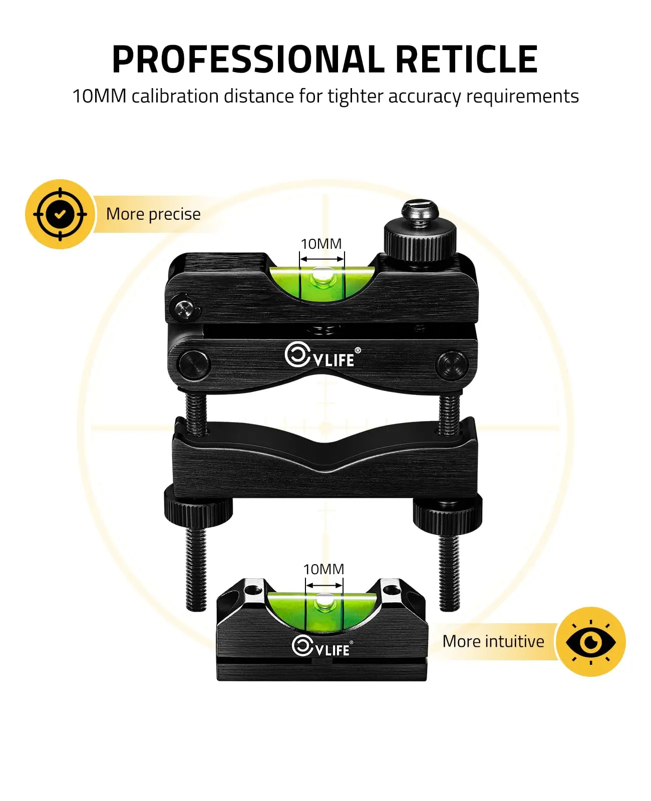 CVLIFE-Kit de nivelación de alcance, herramienta de nivelación de construcción resistente con 2 burbujas de nivel universales magnéticas de aluminio