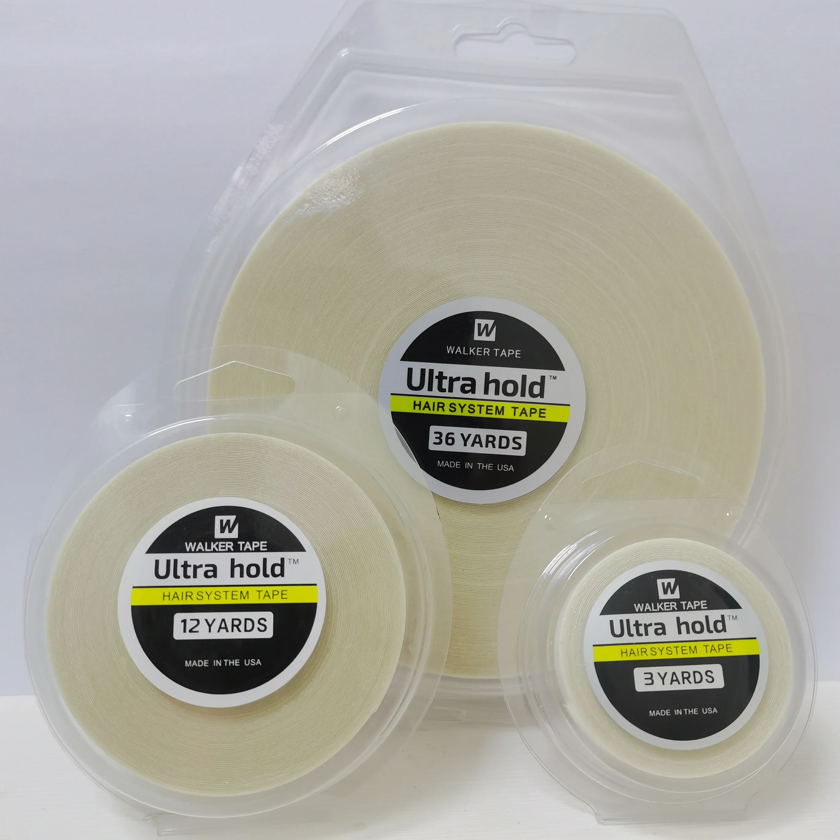 الكل مع صندوق 0.8/1.0/1.27/2 سنتيمتر عرض 3/12/36 ياردة الأبيض الترا عقد الشريط مزدوج الجانب الشريط الدانتيل الجبهة الشريط شريط شعر مستعار