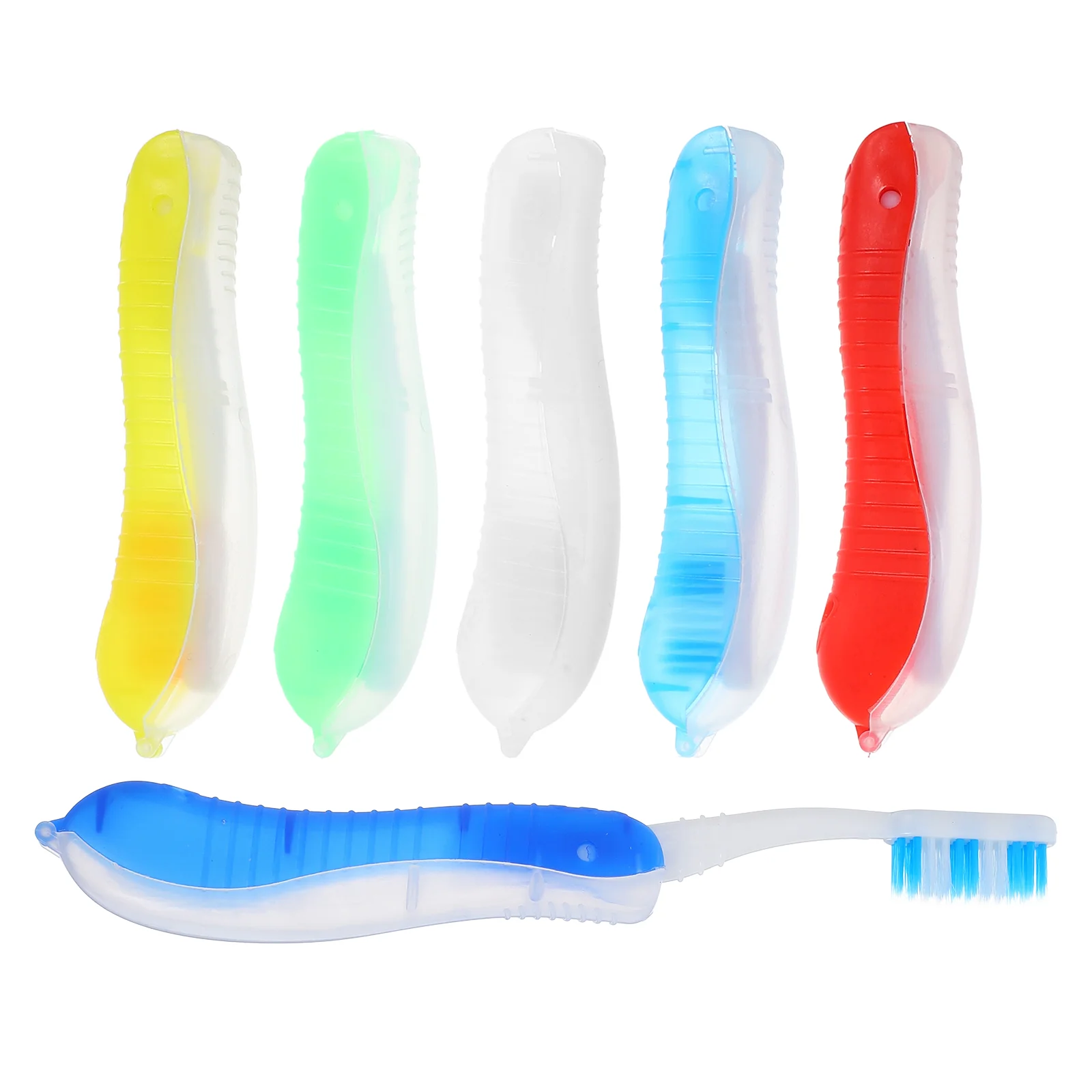 6 Pcs Travel Folding Toothbrush Clean for Camping Mini Portable Mug Toothbrushes Detachable