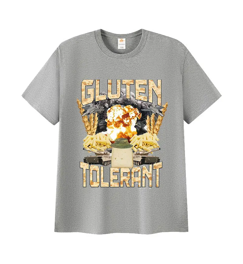 Gluten Tolerant Funny Gift for Gluten Intolerant T-shirt Men Women Vintage Oversized T Shirt Casual O-Neck Short Sleeve T Shirts