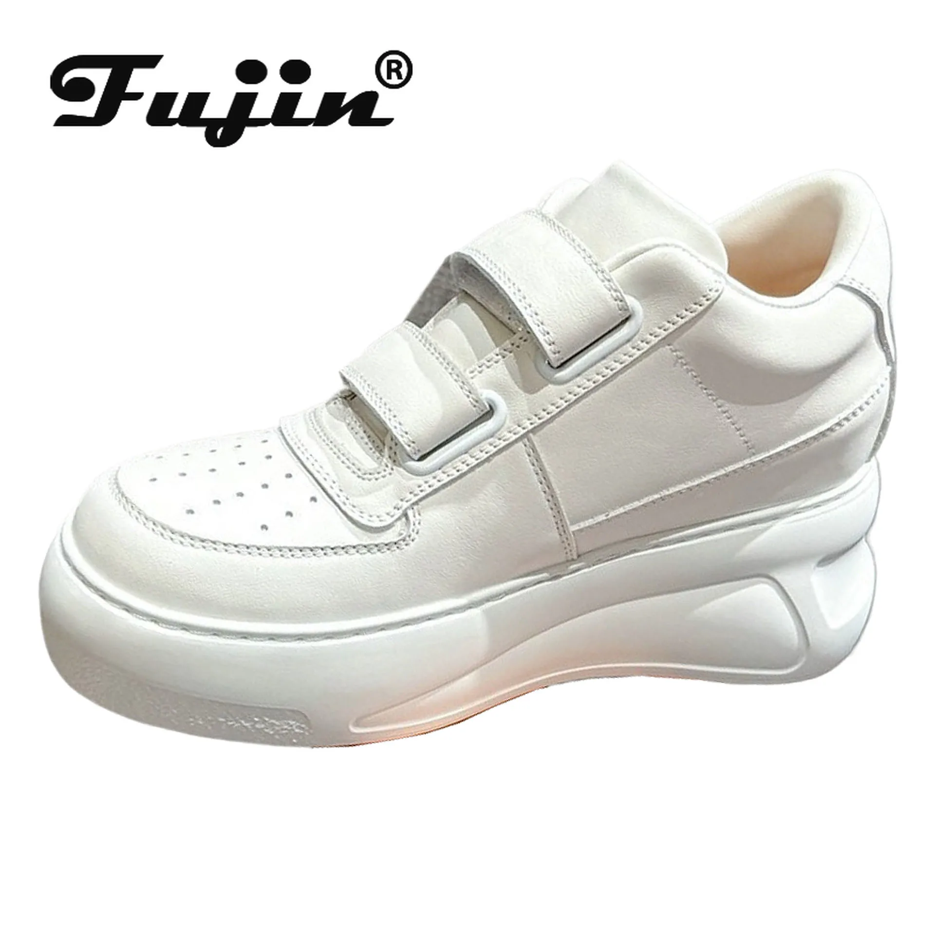 

Koznoy 6cm 8cm 10cm 12cm Genuine Leather Booties Retro Spring Platform Autumn Flats Hook Chimney Women Boots Ankle Shoes