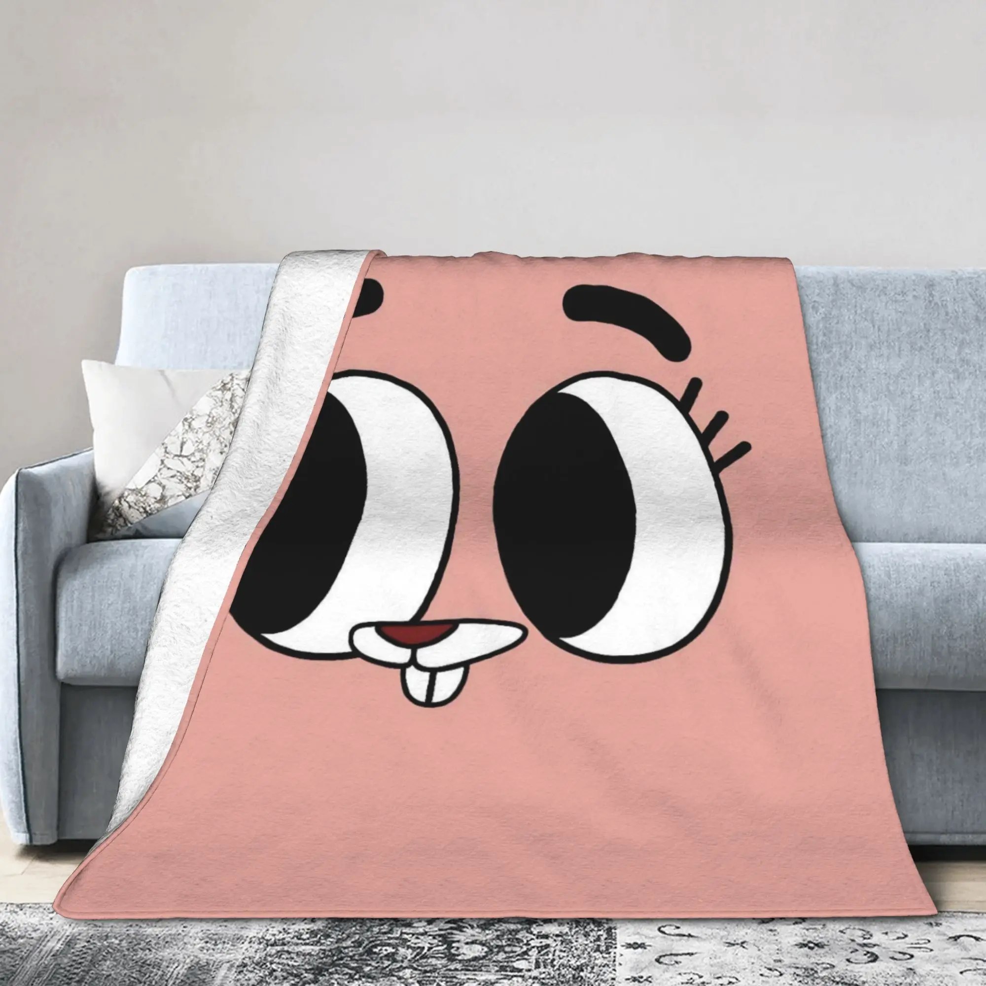 Anaise Face Knitted Blanket Amazings Gumballs Flannel Throw Blanket Airplane Travel Personalised Ultra-Soft Warm Bedspread