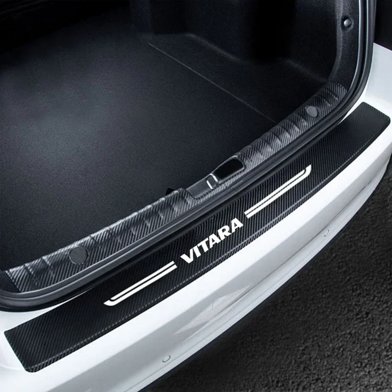 Car Front Rear Door Threshold Sill Stickers for Suzuki VITARA Logo 2023 Trunk Bumper Protect Plate Anti Scratch Trim Accessories